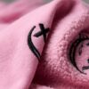 320gsm heavyweight fleece fabric closeup SD Hoodies XX smiley embroidery pink