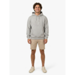 Model wearing DUTCHAFRO Palestine gray embroidered hoodie oversized fit streetwear