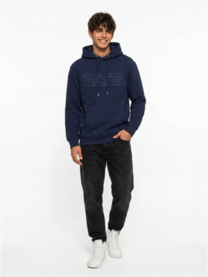 Model wearing SD Hoodies Palestine embroidered oversized fit streetwear