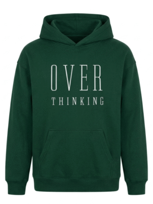 SD Hoodies Overthinking premium embroidered hoodie front view forest green 360gsm