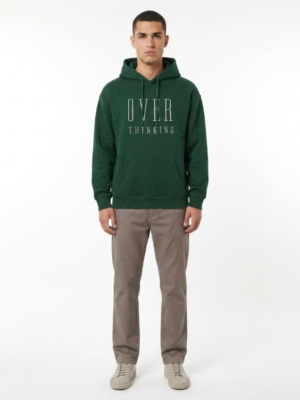 Model wearing SD Hoodies Overthinking embroidered hoodie oversized fit streetwear
